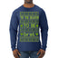 Tis the Season to Be Brat Green Text, Xmas Viral Meme Music Rave Concert Merch Ugly Christmas Sweater Mens Long Sleeve Shirt