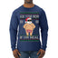 Ask Your Mom If I'm Real Funny, Funny Dirty Inappropriate Censored Santa Claus Ugly Christmas Sweater Mens Long Sleeve Shirt