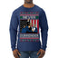 Never Surrender Pro Donald Trump Fight Fist Pump 2024 Ugly Christmas Sweater Mens Long Sleeve Shirt
