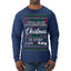 Serial Killer Docs or Christmas Movies Slaying Sleighing Ugly Christmas Sweater Mens Long Sleeve Shirt