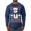 We Won Funny 45 47 President Trump Shot USA Glasses Ugly Christmas Sweater Mens Long Sleeve Shirt
