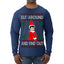Elf Around and Find Out Funny Gift Toy on a Shelf, Classic Viral Winter Holidays Xmas Meme Ugly Christmas Sweater Mens Long Sleeve Shirt