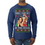 Santa the Plug Hos In This House  Ugly Christmas Sweater Mens Long Sleeve Shirt