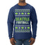 City of Seattle SEA American Football Fantasy Fan Ugly Christmas Sweater Unisex Crewneck Sweatshirt