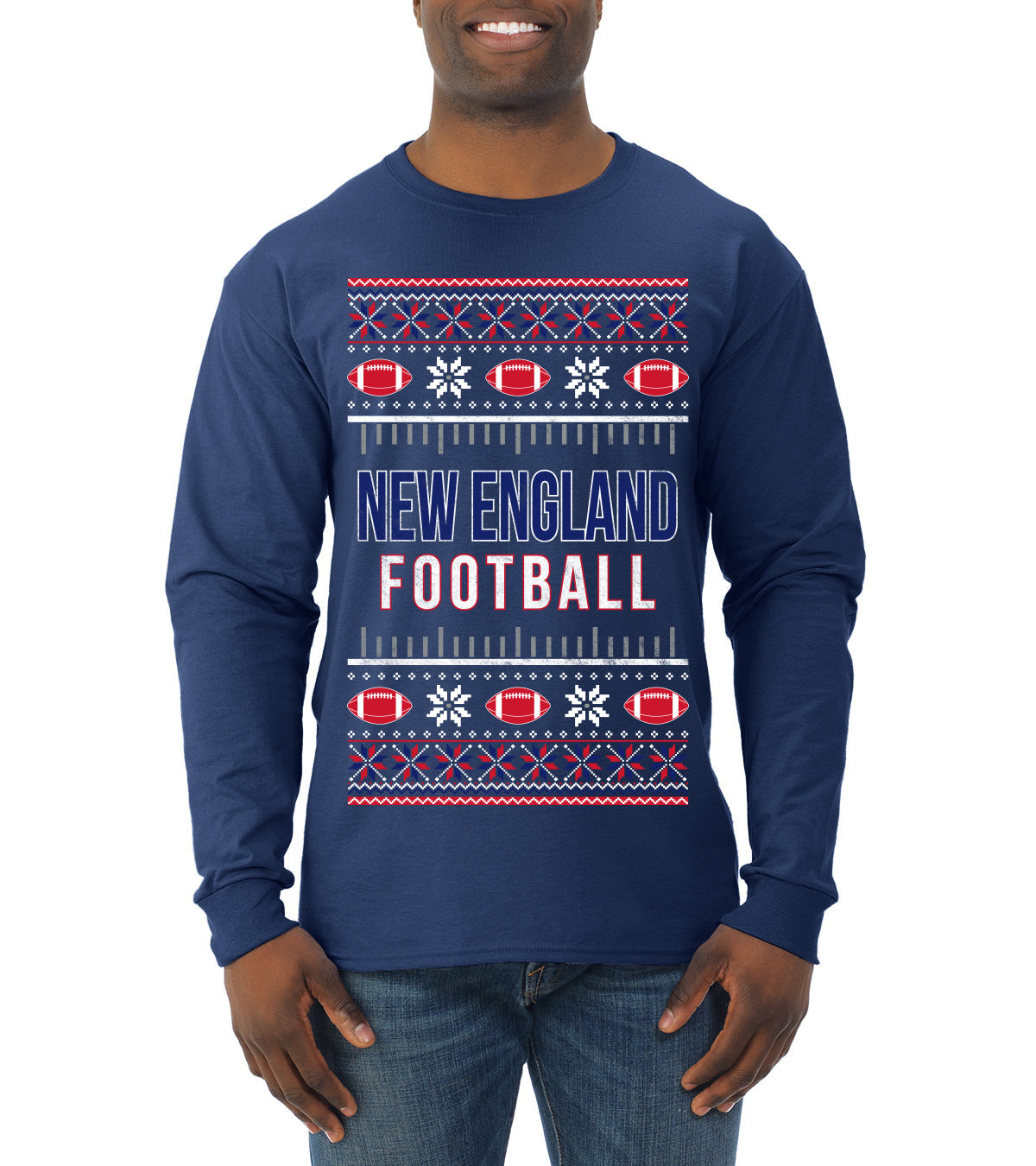 City of New England NE American Football Fantasy Fan Ugly Christmas Sweater Unisex Crewneck Sweatshirt