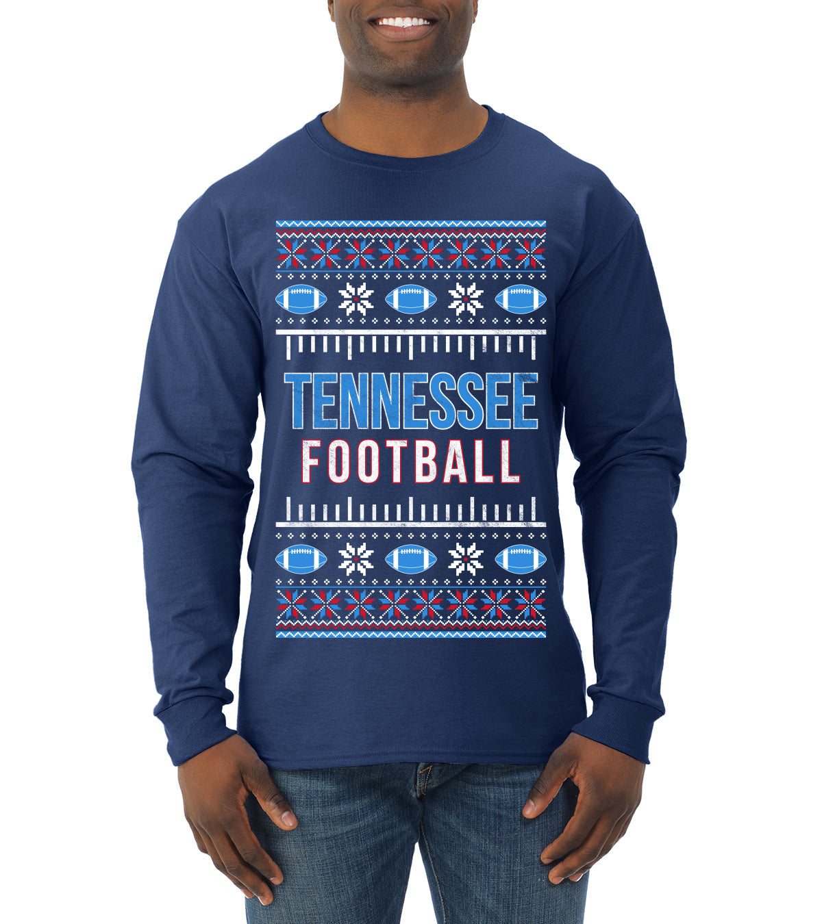 City of Tennessee TEN American Football Fantasy Fan Ugly Christmas Sweater Unisex Crewneck Sweatshirt