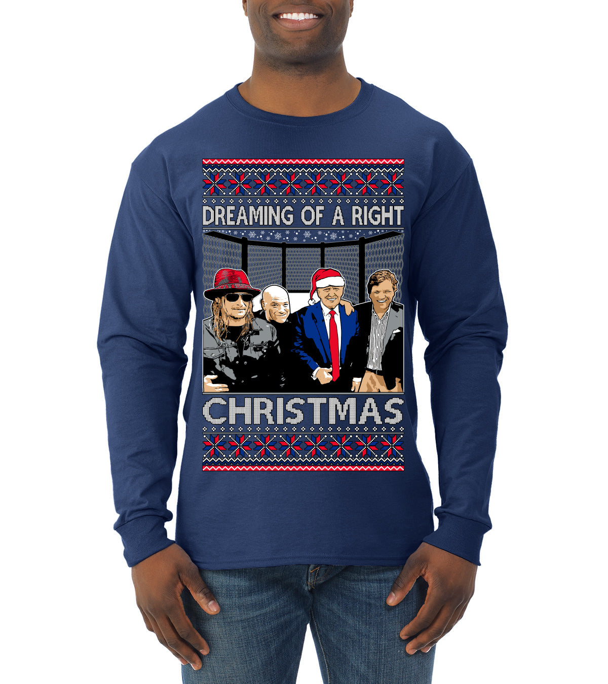 Dreaming of a right christmas conservative crew  Ugly Christmas Sweater Mens Long Sleeve Shirt