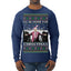 I'll Be Home for Christmas Pink Suit | Funny Santa Clause President Donald Trump Ugly Christmas Sweater Mens Long Sleeve Shirt