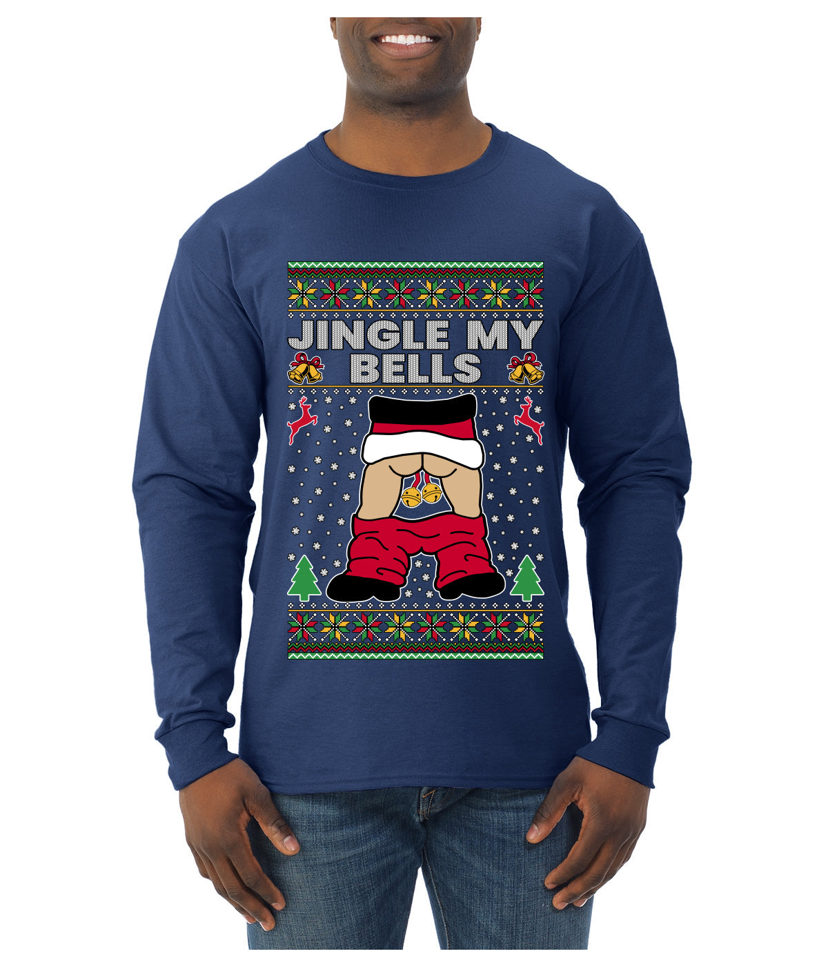 Jingle My Bells, Ugly Christmas Sweater Mens Long Sleeve Shirt