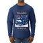Tralalero Fa La La Brainrot, Ugly Christmas Sweater Mens Long Sleeve Shirt