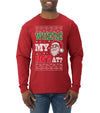 Where my Hos At Santa Funny Ugly Christmas Sweater Mens Long Sleeve Shirt