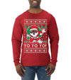 Yo Yo Yo Black Santa Ugly Christmas Sweater Mens Long Sleeve Shirt