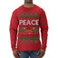Peace Ugly Christmas Sweater Mens Long Sleeve Shirt