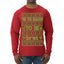 Tis the Season to Be Brat Green Text, Xmas Viral Meme Music Rave Concert Merch Ugly Christmas Sweater Mens Long Sleeve Shirt