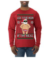 Ask Your Mom If I'm Real Funny, Funny Dirty Inappropriate Censored Santa Claus Ugly Christmas Sweater Mens Long Sleeve Shirt