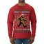 Merry Christmas Ya Filthy Humans Funny Sasquatch Bigfoot Ugly Christmas Sweater Mens Long Sleeve Shirt
