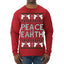 Peace On Earth Funny Xmas Cute Pink Angel Cross Ugly Christmas Sweater Mens Long Sleeve Shirt