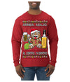 Arriba Abajo Al Centro Pa'Dentro Cheers to Health Salud Ugly Christmas Sweater Mens Long Sleeve Shirt