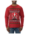 What Happens on Santa's Lap Stays on Santa's Lap, Funny Dirty X Rated Naughty Ugly Christmas Sweater Mens Long Sleeve Shirt