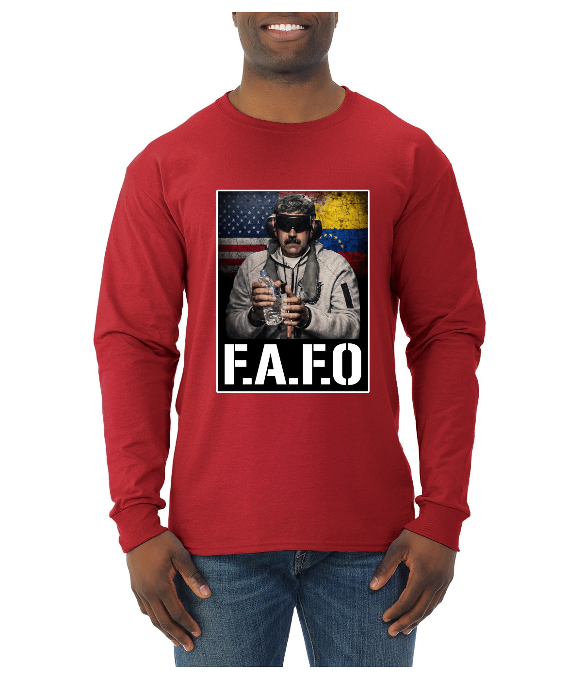 Venezuelan Dictator Maduro Captured F Around Find Out Sweater, Unisex Mens Long Sleeve Shirt
