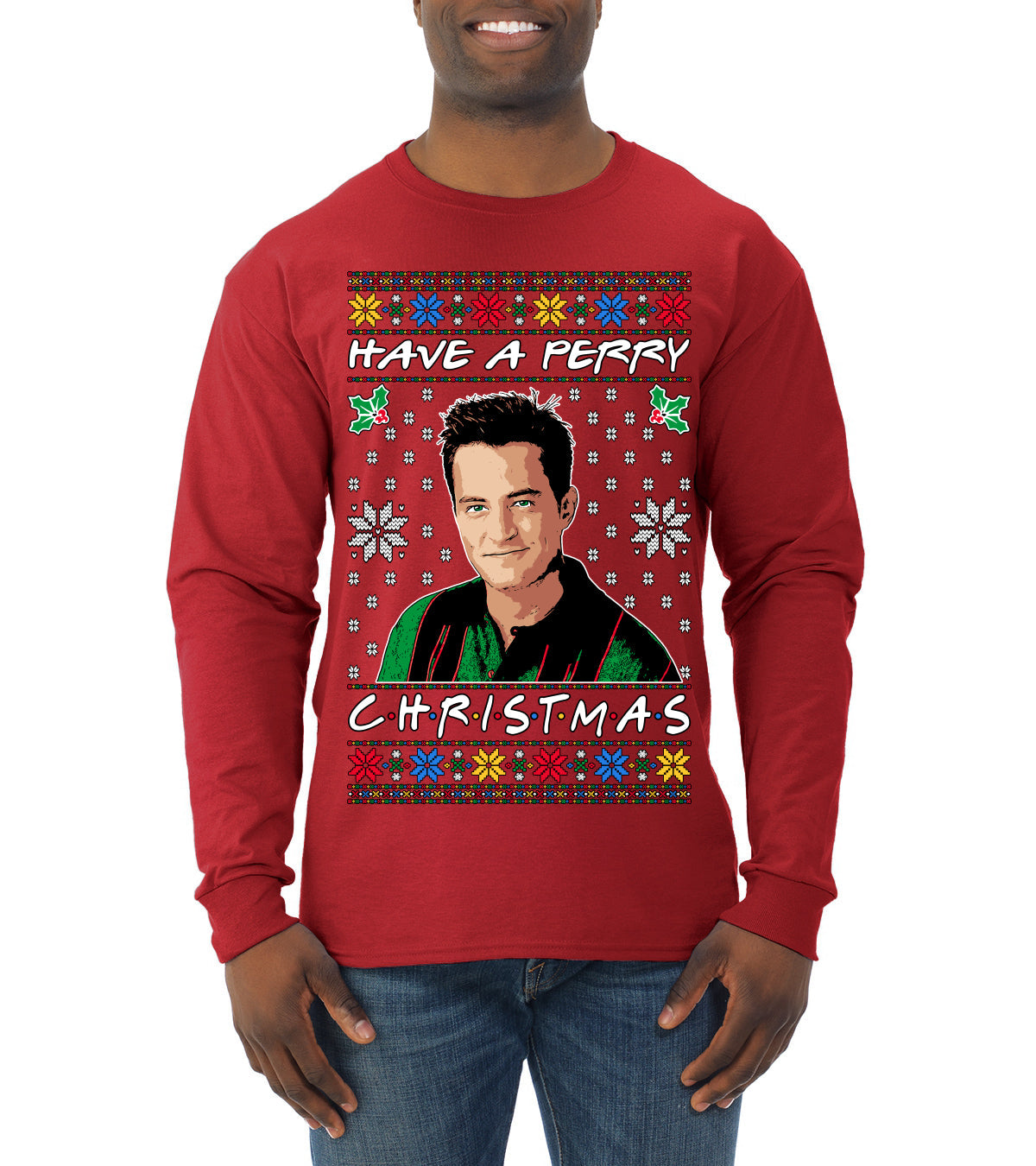 Have a Perry Christmas Ugly Christmas Sweater Mens Long Sleeve Shirt