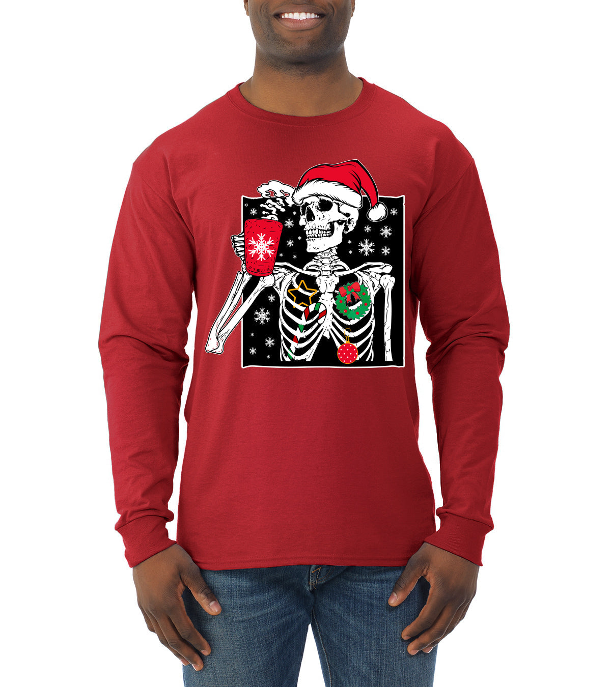 When You're Dead Inside But It's Christmas Christmas Mens Long Sleeve Shirt