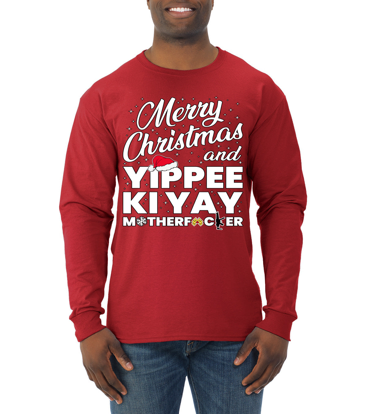 Merry Christmas and Yippee Ki Yay MOFO Christmas Mens Long Sleeve Shirt