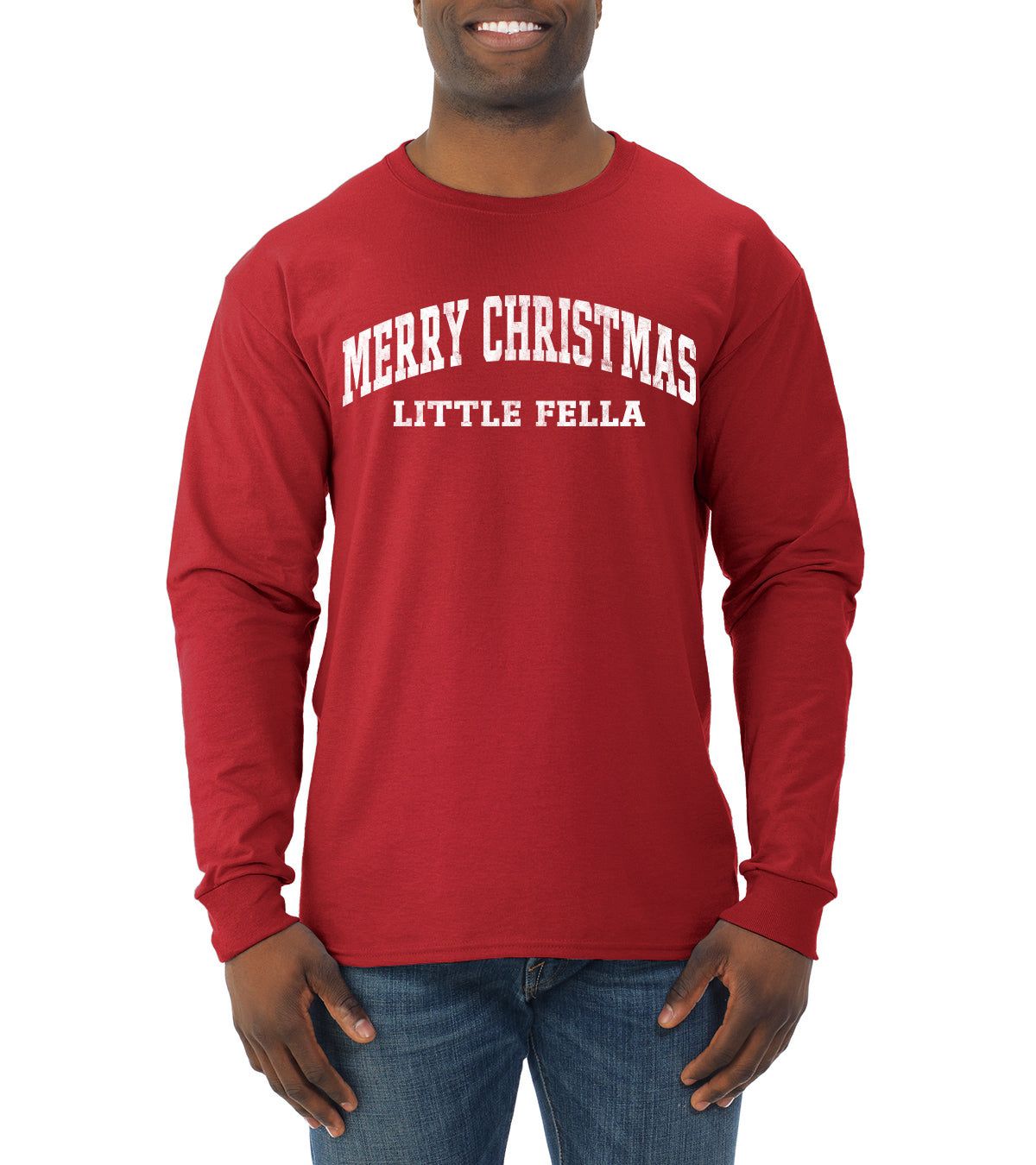 Vintage Movie Quote Merry Christmas Little Fella Christmas Mens Long Sleeve Shirt
