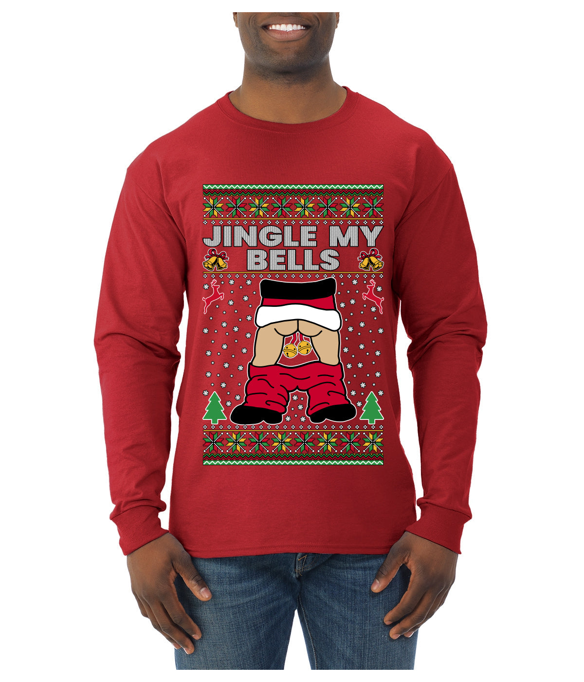 Jingle My Bells, Ugly Christmas Sweater Mens Long Sleeve Shirt