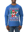 Yo Yo Yo Black Santa Ugly Christmas Sweater Mens Long Sleeve Shirt