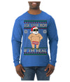 Ask Your Mom If I'm Real Funny, Funny Dirty Inappropriate Censored Santa Claus Ugly Christmas Sweater Mens Long Sleeve Shirt
