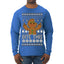 Bite This, Funny Gingerbread Cookie Offensive Inappropriate Middle Finger, F U Ginger Bread Dirty Novelty Xmas Ugly Christmas Sweater Mens Long Sleeve Shirt