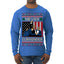 Never Surrender Pro Donald Trump Fight Fist Pump 2024 Ugly Christmas Sweater Mens Long Sleeve Shirt