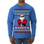 Santa Is Him Funny Gen Z Viral Meme Shades Slang Ugly Christmas Sweater Mens Long Sleeve Shirt