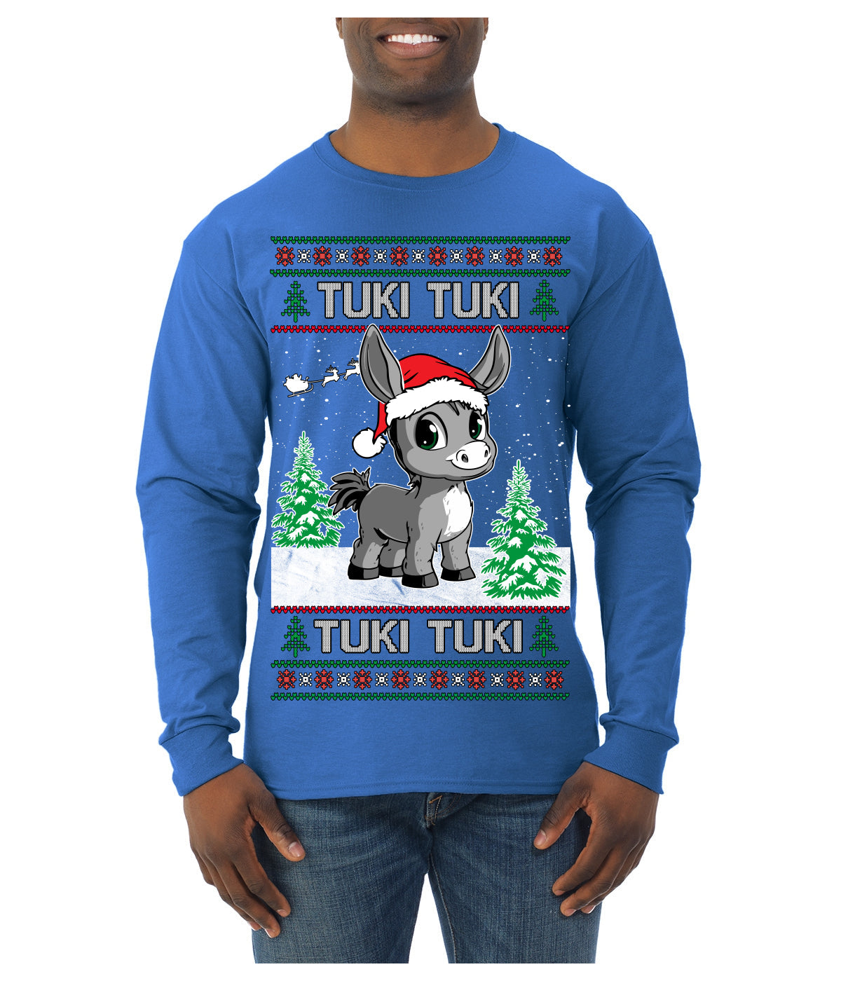 Tuki Tuki Tuki Funny Spanish Music Lyrics Ugly Christmas Sweater Mens Long Sleeve Shirt