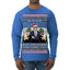 Doge Elf Around and Find Out Trump Elon Vivek MAGA Ugly Christmas Sweater Mens Long Sleeve Shirt
