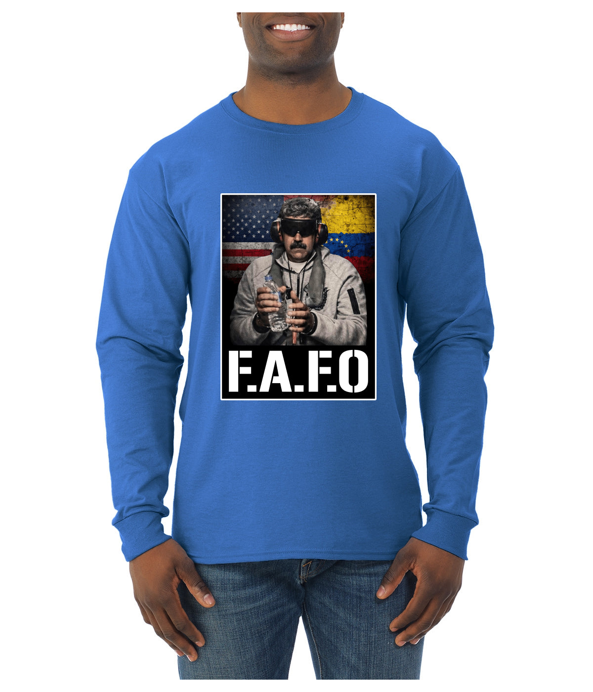 Venezuelan Dictator Maduro Captured F Around Find Out Sweater, Unisex Mens Long Sleeve Shirt