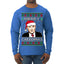 Merry Creedmas Office Humor TV  Ugly Christmas Sweater Mens Long Sleeve Shirt