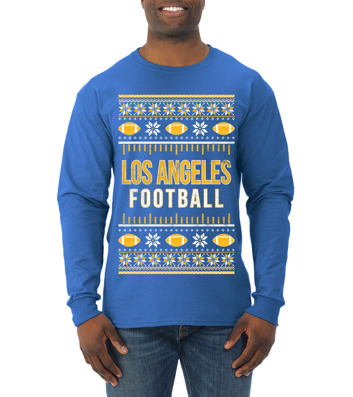 City of Los Angeles LAR American Football Fantasy Fan Ugly Christmas Sweater Unisex Crewneck Sweatshirt