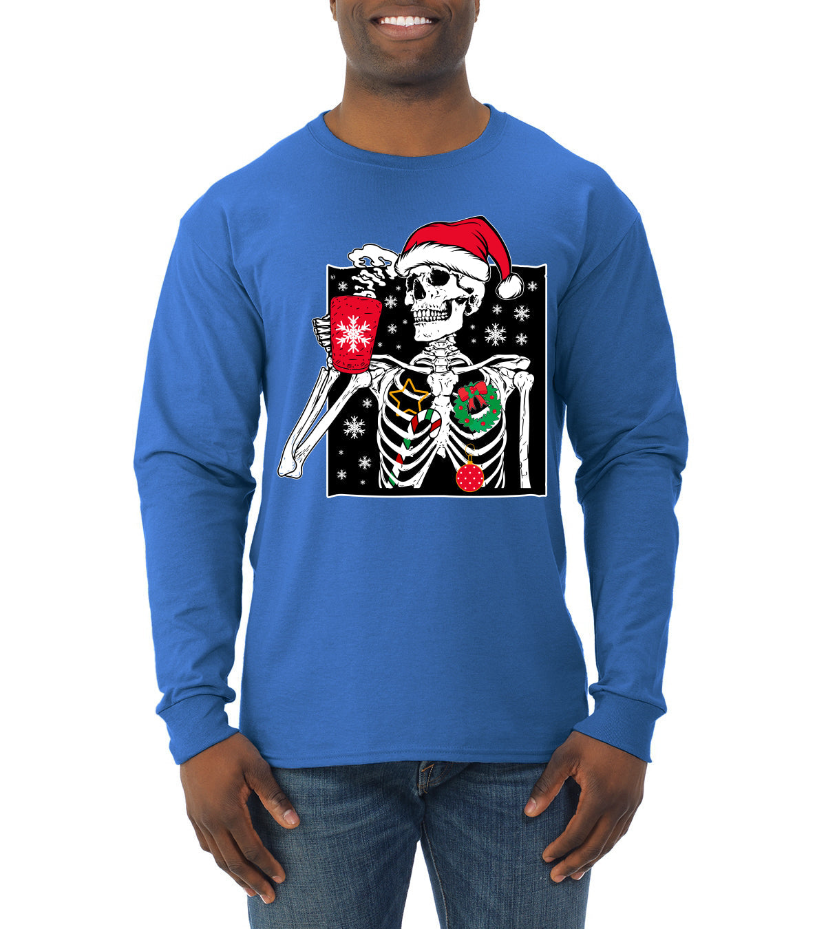 When You're Dead Inside But It's Christmas Christmas Mens Long Sleeve Shirt