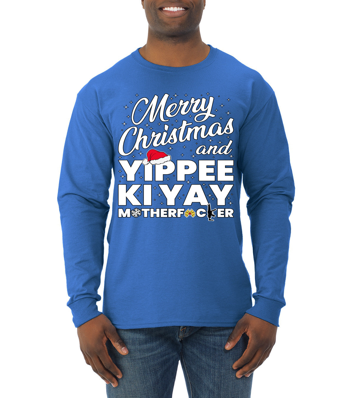 Merry Christmas and Yippee Ki Yay MOFO Christmas Mens Long Sleeve Shirt
