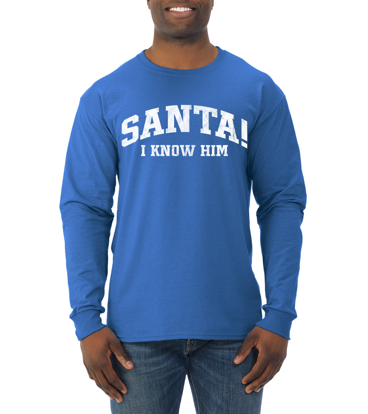Vintage Movie Quote Santa! I Know Him Christmas Mens Long Sleeve Shirt