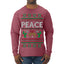 Peace Ugly Christmas Sweater Mens Long Sleeve Shirt