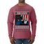 Never Surrender Pro Donald Trump Fight Fist Pump 2024 Ugly Christmas Sweater Mens Long Sleeve Shirt