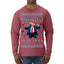 Maga La La La Funny Donald Trump Christmas Carol Song Ugly Christmas Sweater Mens Long Sleeve Shirt