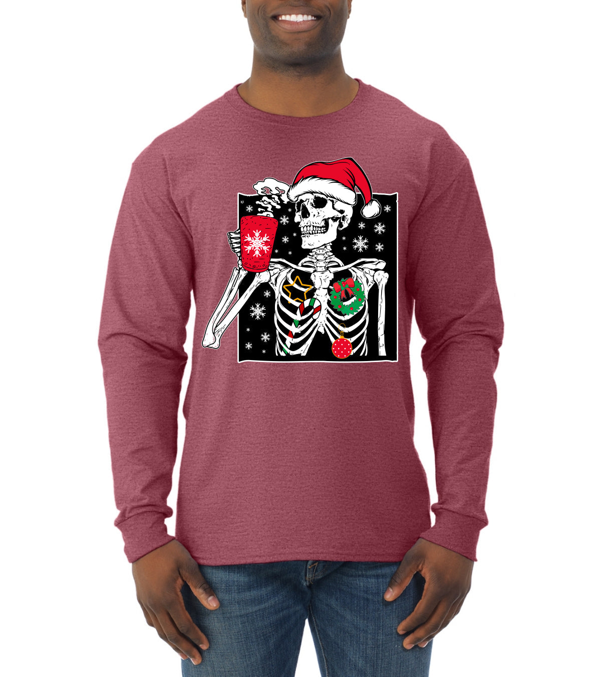 When You're Dead Inside But It's Christmas Christmas Mens Long Sleeve Shirt