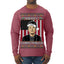 Merry Christmusk Funny Dark MAGA Santa Elon Doge Meme Ugly Christmas Sweater Mens Long Sleeve Shirt