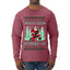 Should I Sleigh Or Should I Go, 80s Rock n' Roll Song, Electric Guitar, Ugly Christmas Sweater Mens Long Sleeve Shirt