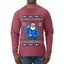 Santa Stands On Christmas, Ugly Christmas Sweater Mens Long Sleeve Shirt