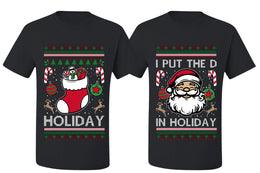 I Put The D In Holiday Sweater Girlfriend Boyfriend Gift His and Hers Matching Ugly Christmas Couple T-Shirt